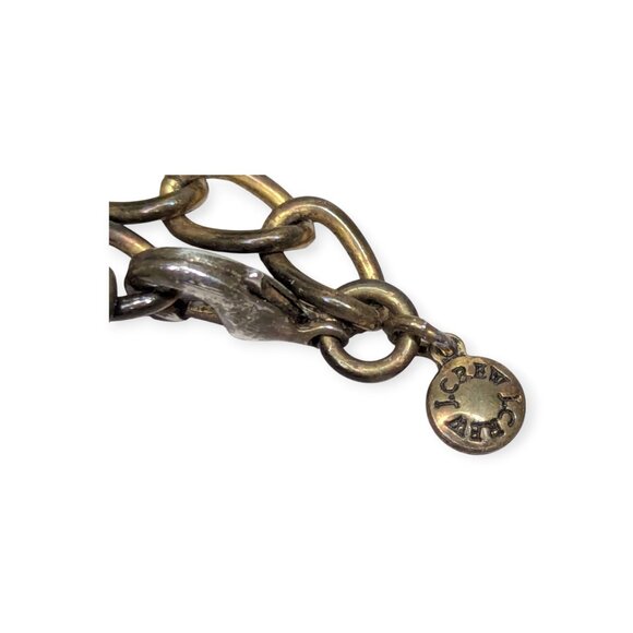 Vintage J Crew Signed Statement Bib Necklace Gold Tone Chain w/Lobster Claw - Picture 8 of 13